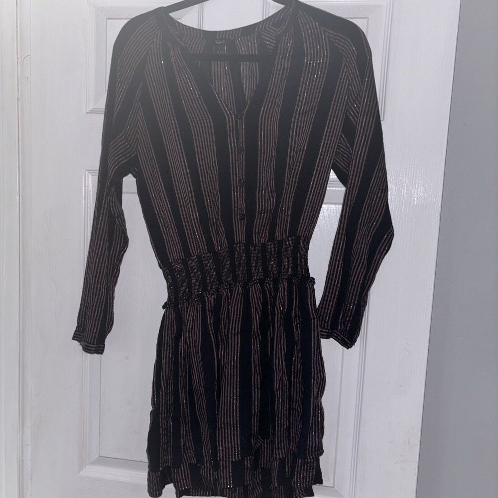 Rails Jasmine Midas Tiered Metallic Stripe Mini D… - image 1